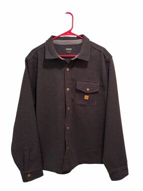 Hurley Men’s Charcoal Snap-Front Shirt Jacket. Size large. New‎ with tags